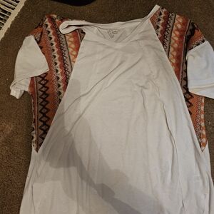 Cato White and Multicolor Tunic Top